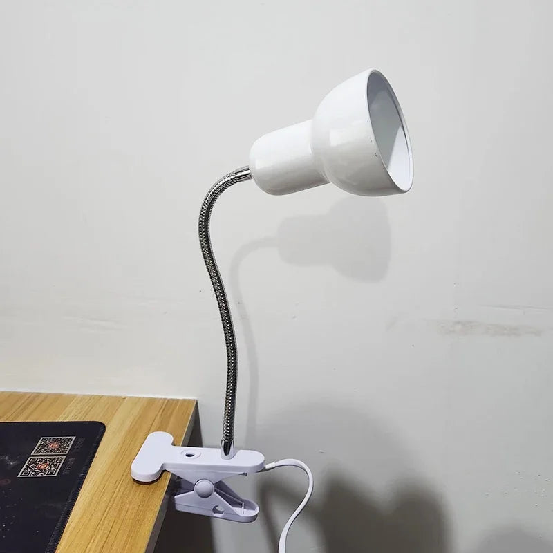 Moktan Sabai E27 Clip Desk Lamp Adjustable Gooseneck Clamp Light for Bedside Bookshelf