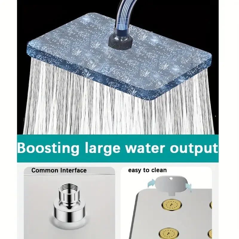 Moktan Sabai 10" Large Overhead Shower Head Pressurized Anti-Block Universal Bathroom Hotel