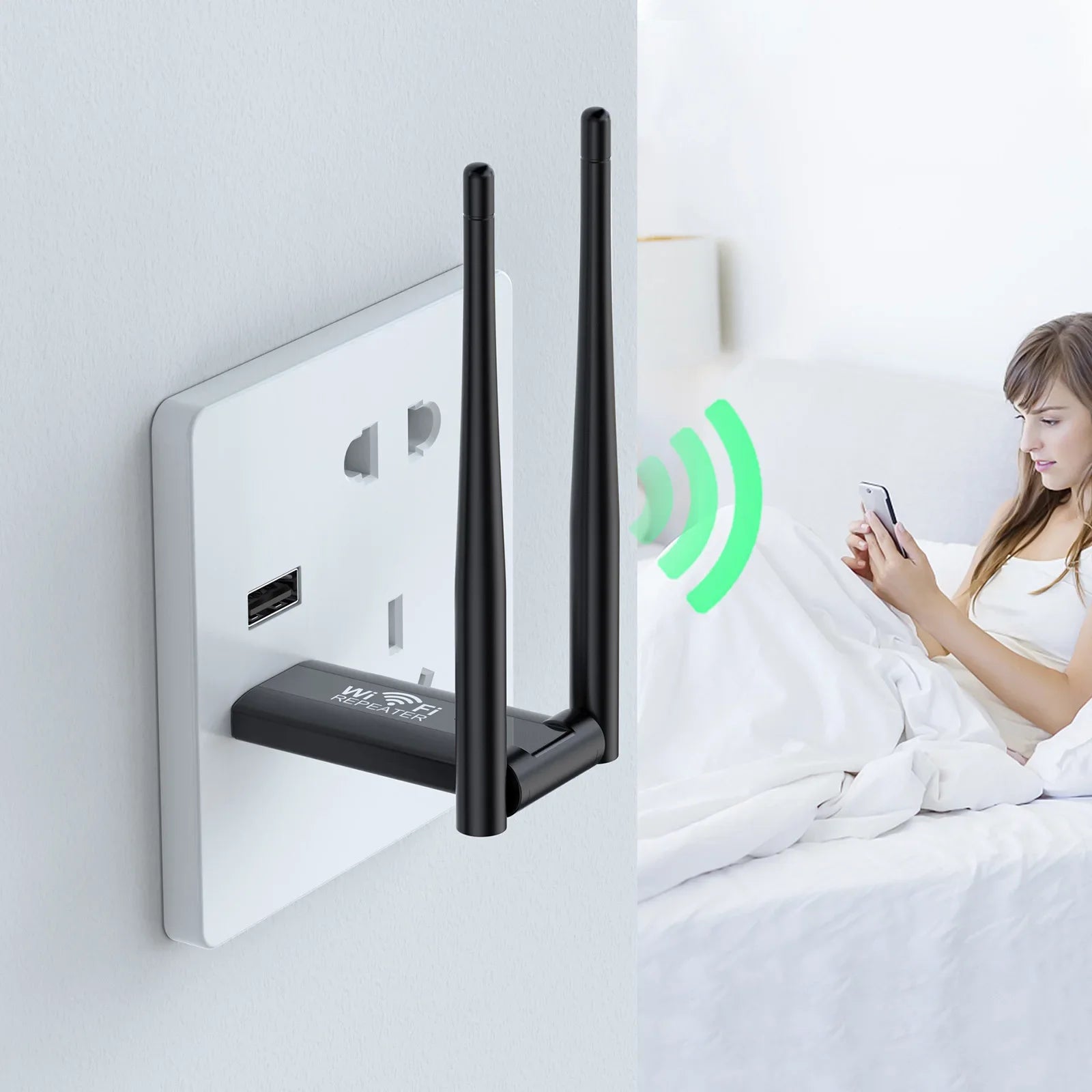 Moktan Sabai 300Mbps WiFi Extender 2.4G USB Signal Booster Long Range Repeater