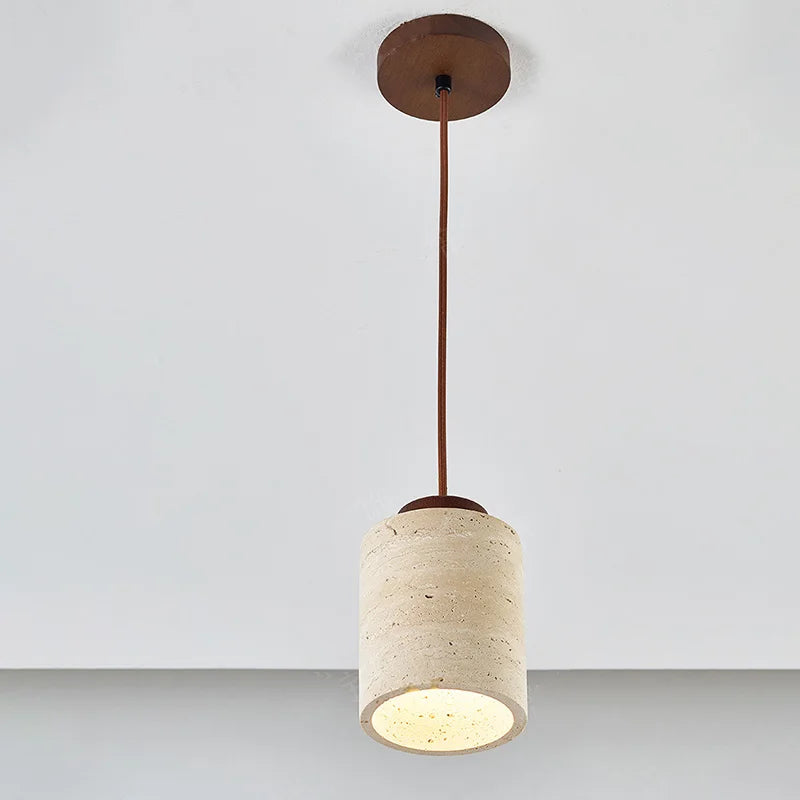 Moktan Sabai Japanese Wabi Sabi Stone Pendant Light – Modern Bedside Hanging Lamp for Bedroom