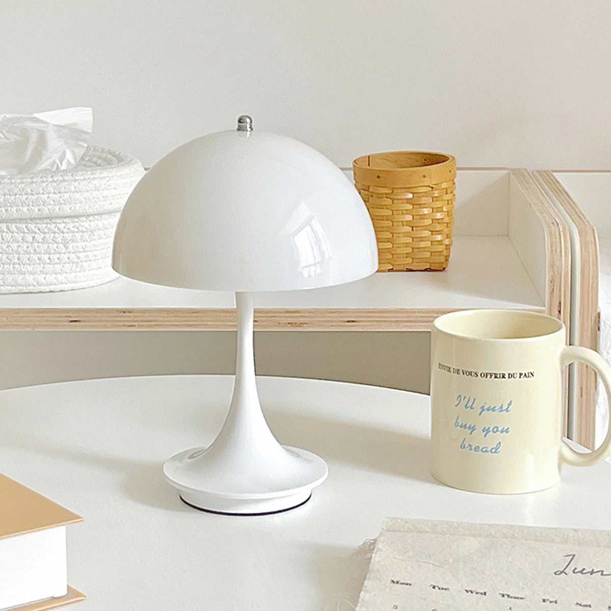 Moktan Sabai Rechargeable Dimmable LED Table Lamp Touch Control Bedside Light for Bedroom