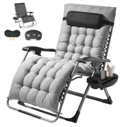 Moktan Sabai Zero Gravity Recliner Chair Adjustable Anti Gravity Lounge Chair with Cup Holder Silver