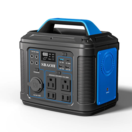 SBAOH P302 300W Portable Power Station 296Wh Lithium Battery AC USB Outdoor Camping