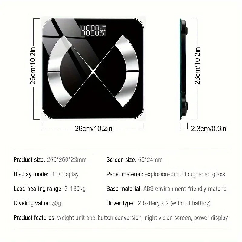 Moktan Sabai Smart Digital Scale – USB Rechargeable with LED Display and Bluetooth Connectivity