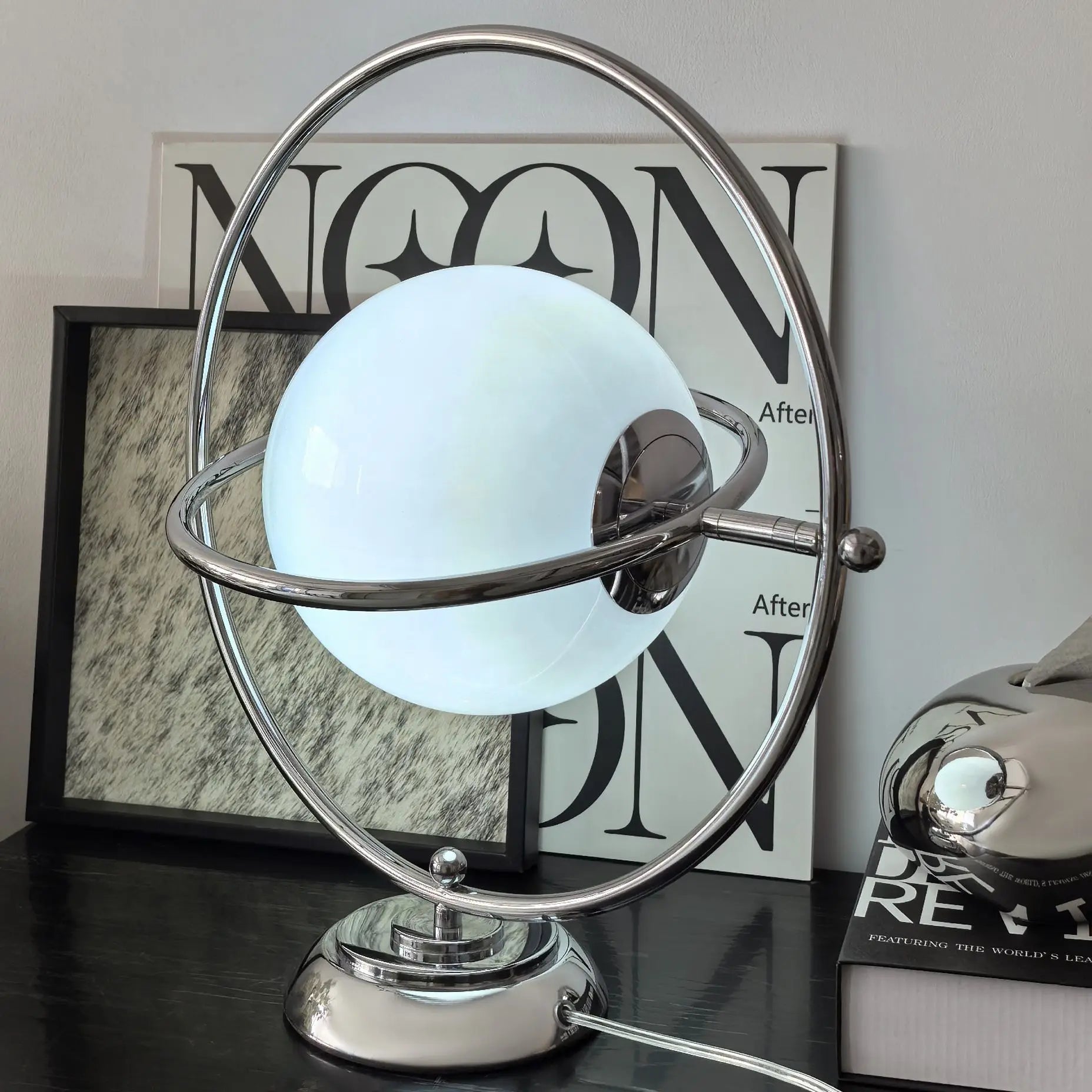 Moktan Sabai Minimalist Planet Desk Lamp Bauhaus Moon Glass Bedside Light Modern Home Decor