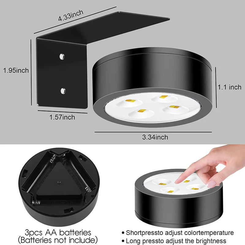 Moktan Sabai 3 Pack Magnetic Picture Lights with Remote Dimmable Battery Art Wall Lights