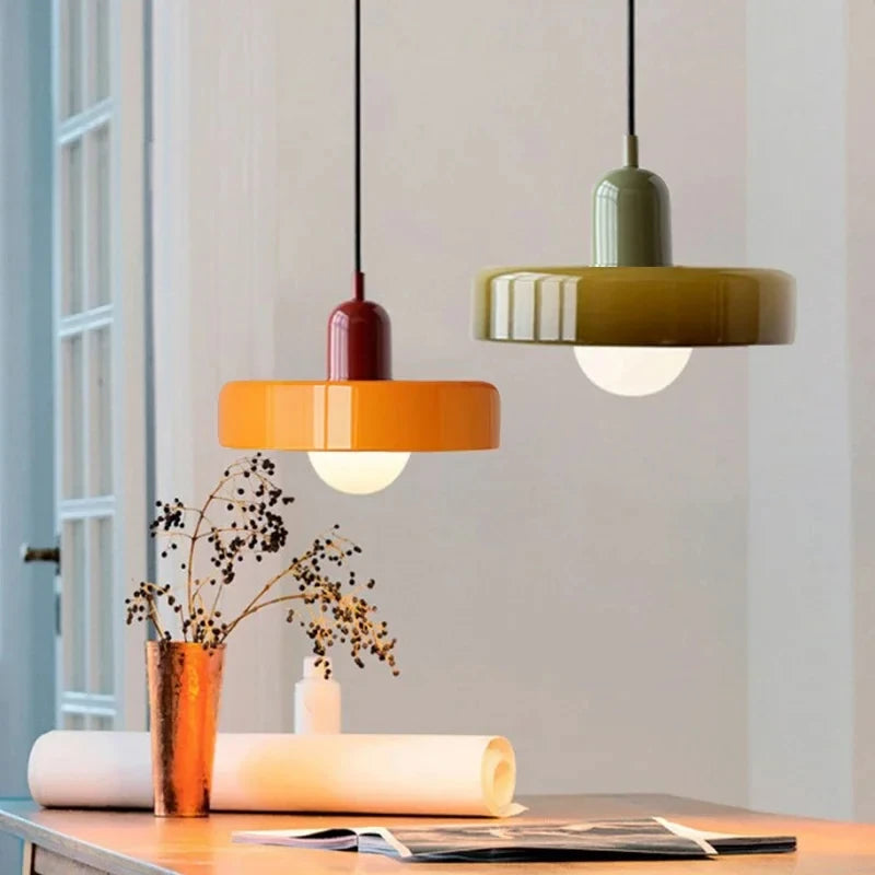 Moktan Sabai Nordic Bauhaus Glass Chandelier – Retro Dining Room Pendant Light for Living Room