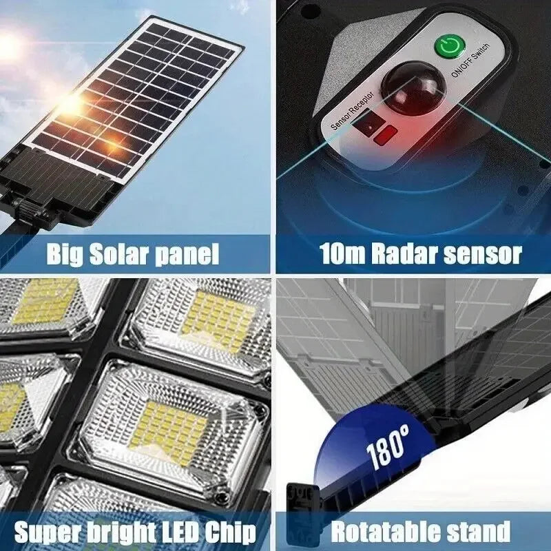 Moktan Sabai 504LED Solar Street Light Outdoor Motion Sensor Remote Control Waterproof 4300mAh