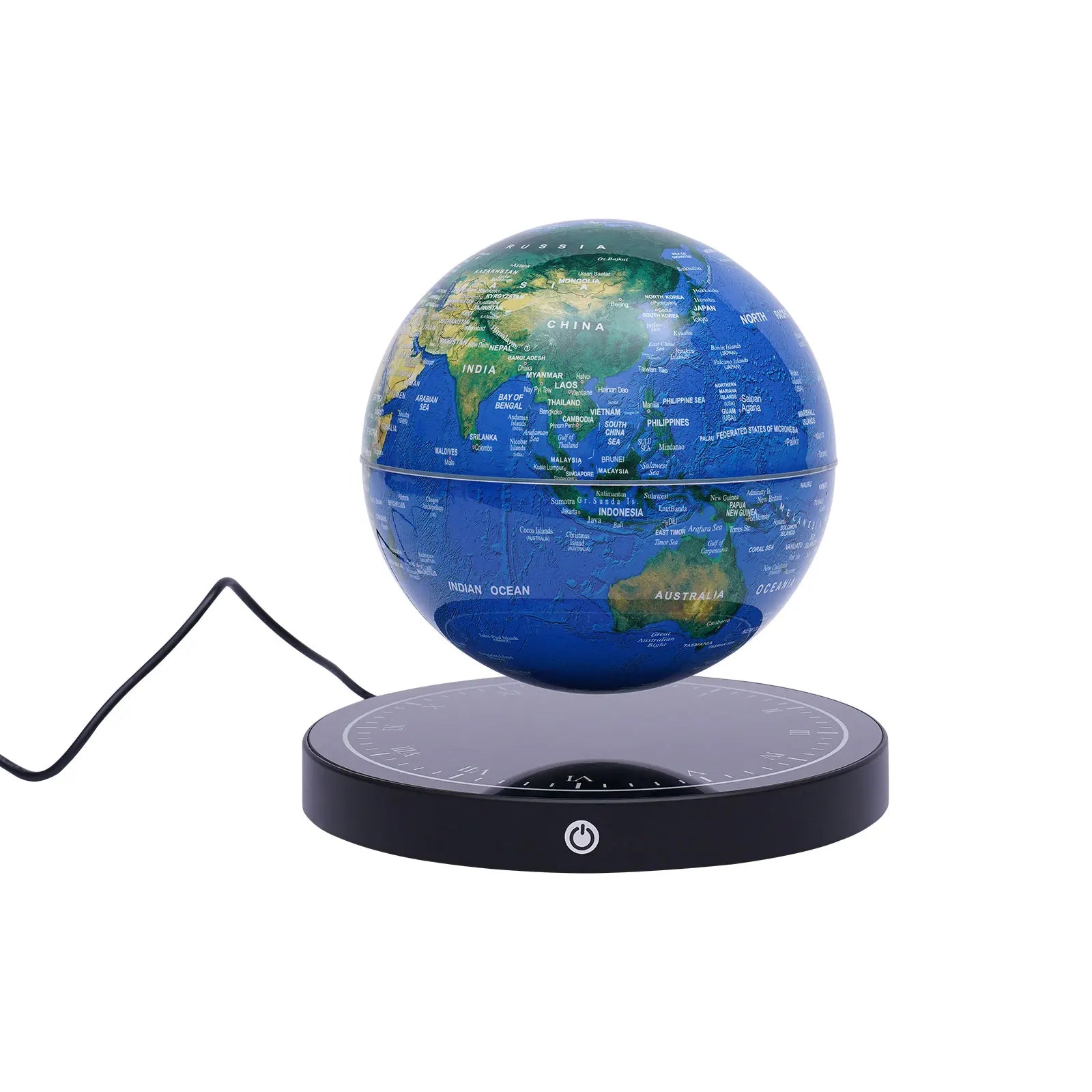 Moktan Sabai 6 Inch Floating Levitating Globe RGB Light Magnetic World Map Desk Decor Gift Blue