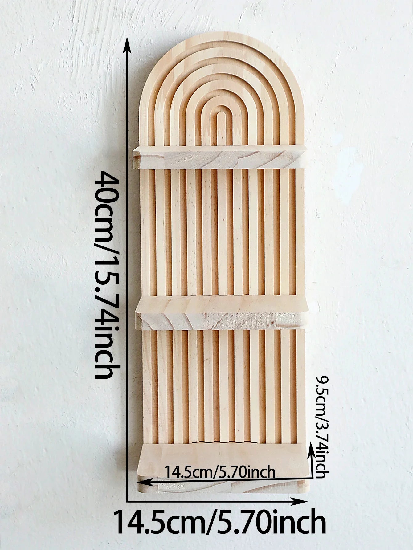 Moktan Sabai Boho Arch Wall Shelf | 3 Tier Floating Storage Shelf