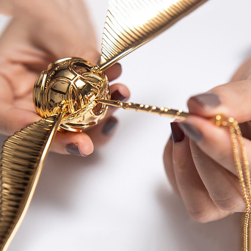 Moktan Sabai Golden Snitch Style Ring Box Gold Plated Jewelry Ring Holder Gift Box