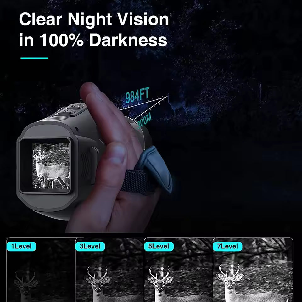 Moktan Sabai 1080P Night Vision Monocular with Infrared Zoom HD Hunting Telescope for Day/Night Use