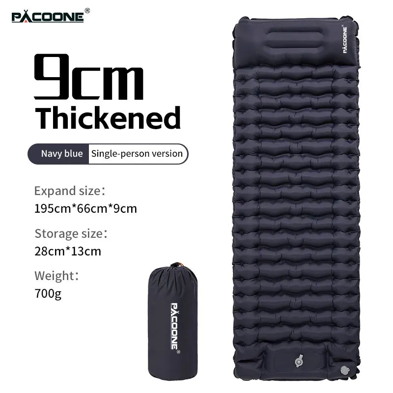 Moktan Sabai PACOONE Inflatable Camping Mattress with Pillow Ultralight Air Sleeping Pad Pump