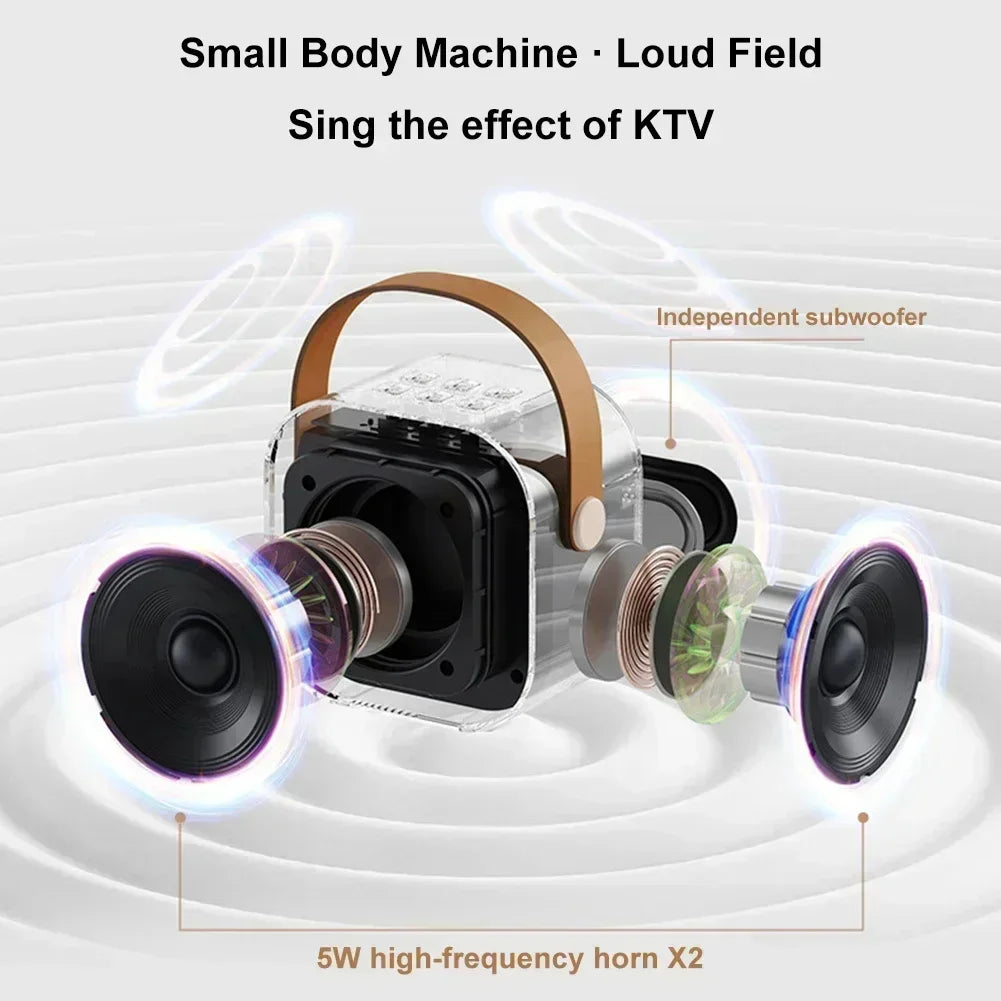 Moktan Sabai Bluetooth Karaoke Machine for Kids & Family with Wireless Mics LED Lights