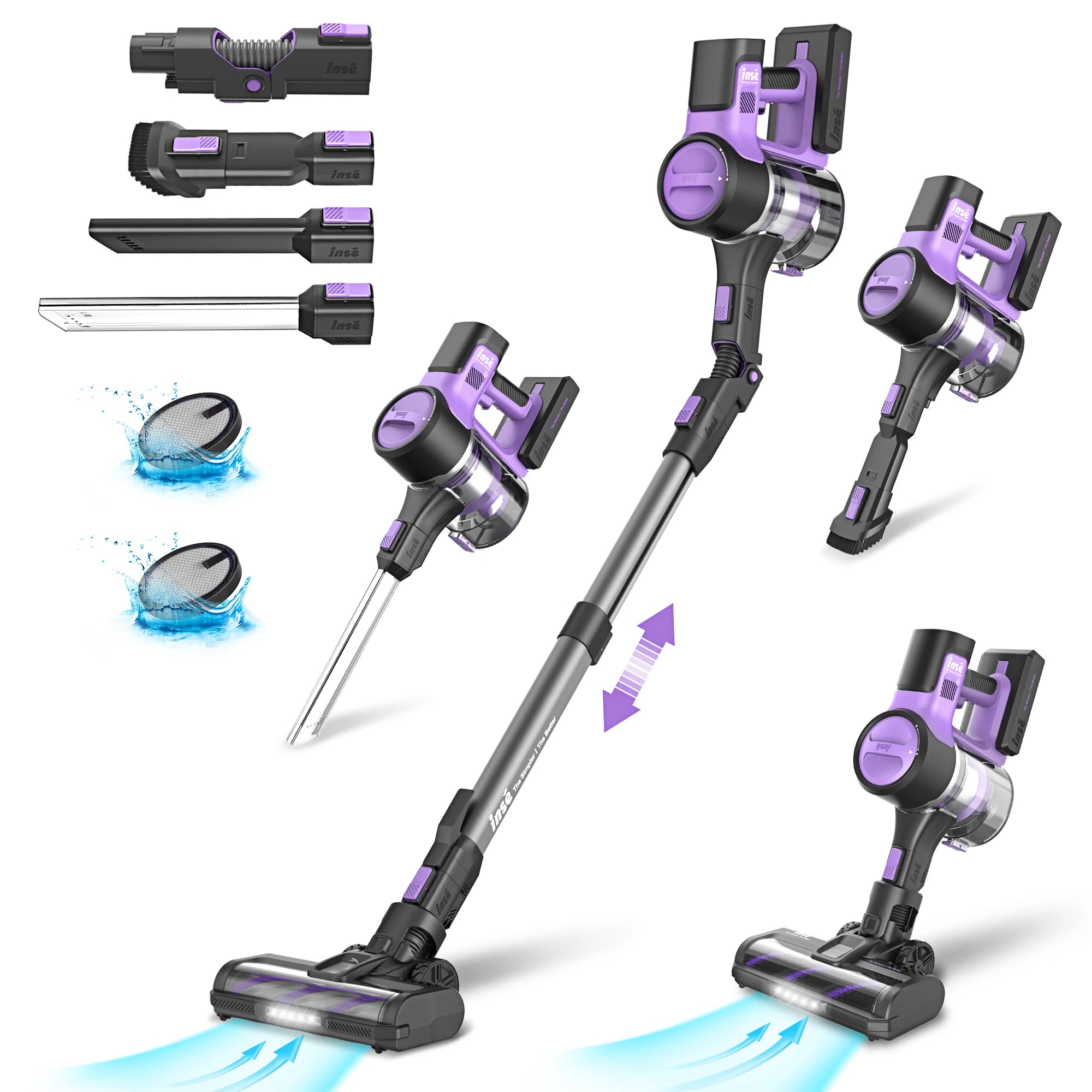 Moktan Sabai 6 in 1 Cordless Stick Vacuum Cleaner 45KPa Powerful Suction 50 Min Runtime