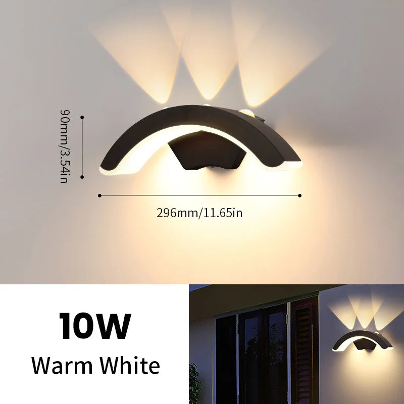 Moktan Sabai Outdoor Wall Light IP66 Waterproof 10W LED Sconce for Garden & Balcony
