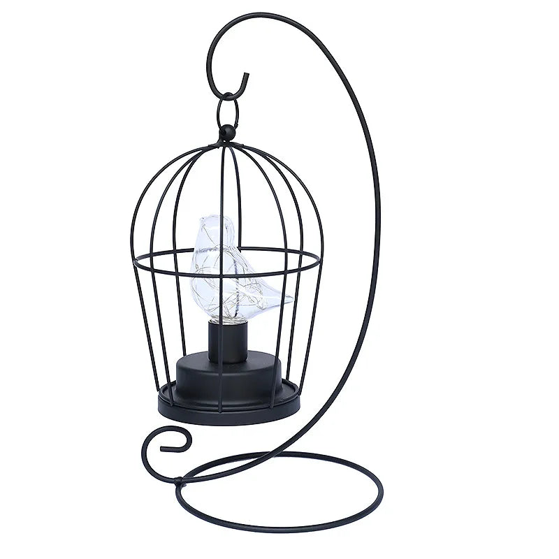 Moktan Sabai Birdcage Table Lamp Warm White Fairy Light Bird LED Bedroom Living Room Decor