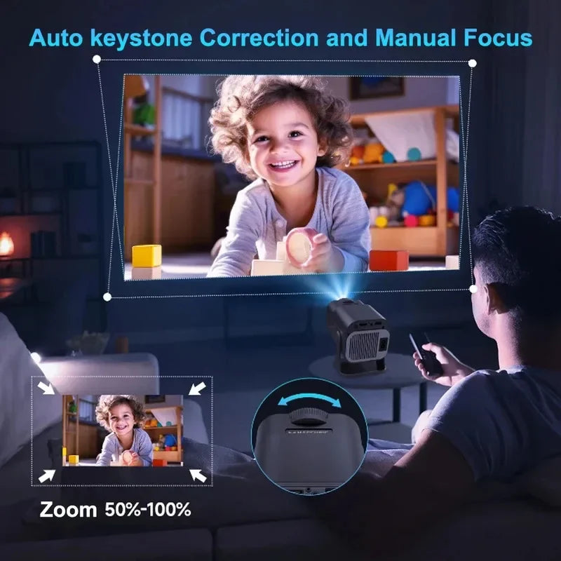 Moktan Sabai 2025 4K Android 11 Projector 1080P 390ANSI Dual WiFi6 BT5.0 Portable Cinema