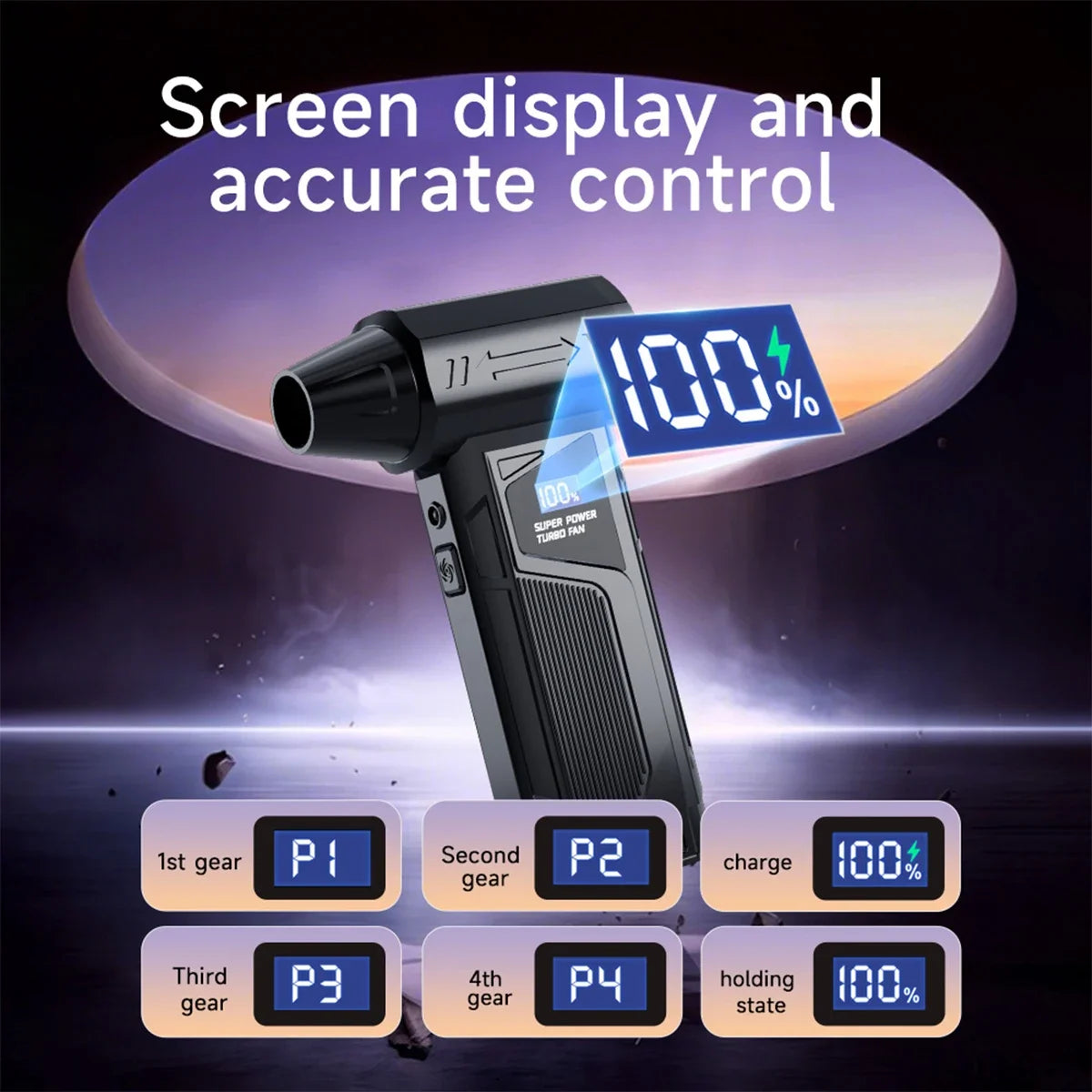 Moktan Sabai Wireless Turbo Air Blower 2025 – Brushless Jet Fan with LED Display for Car Cleaning