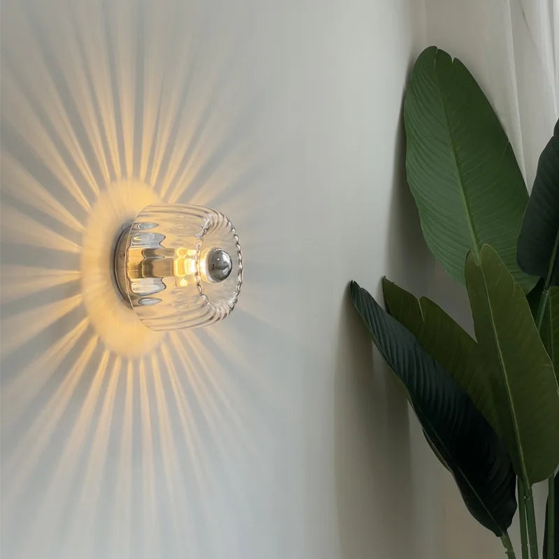 Moktan Sabai LED Bauhaus Glass Wall Lamp Nordic Retro Modern Living Room Hallway Light