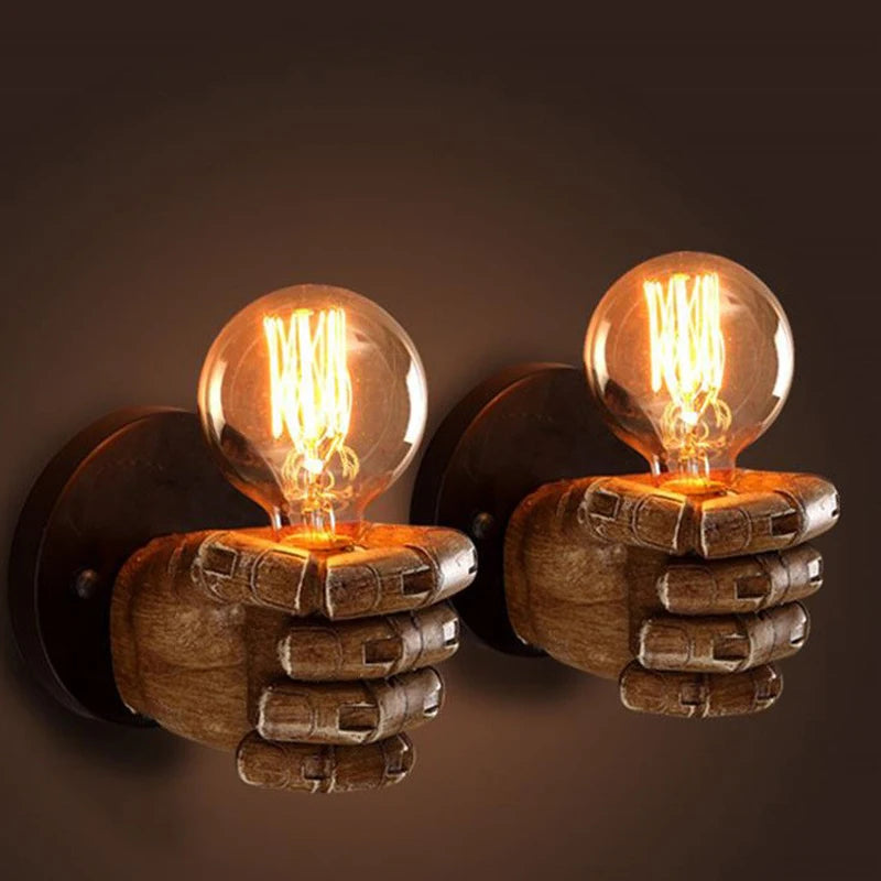 Moktan Sabai Resin Hand Wall Lamp – Left/Right Fist Sconce Light for Bar, Restaurant & Home Decor