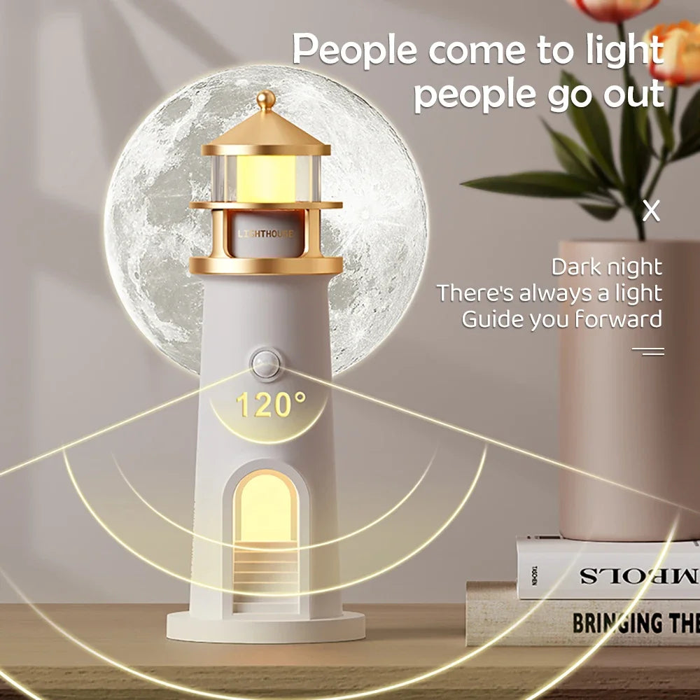 Moktan Sabai Moon Projection Night Light Lighthouse Lamp Motion Sensor Dimmable Bluetooth Gift