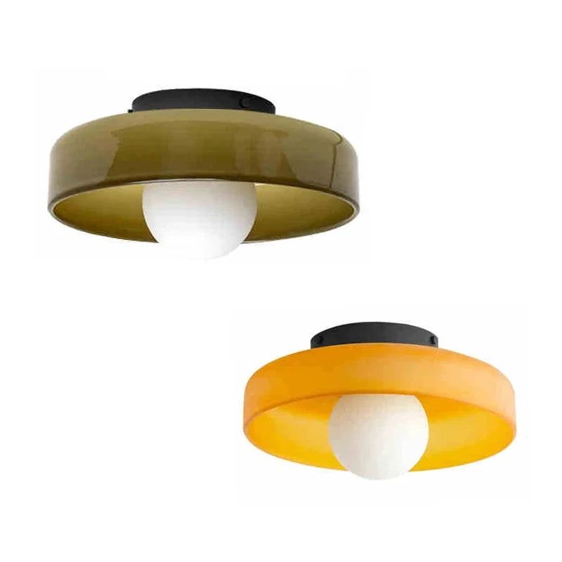 Moktan Sabai Modern Vintage Glass Ceiling Light Multicolor Flush Mount for Hallway Kitchen