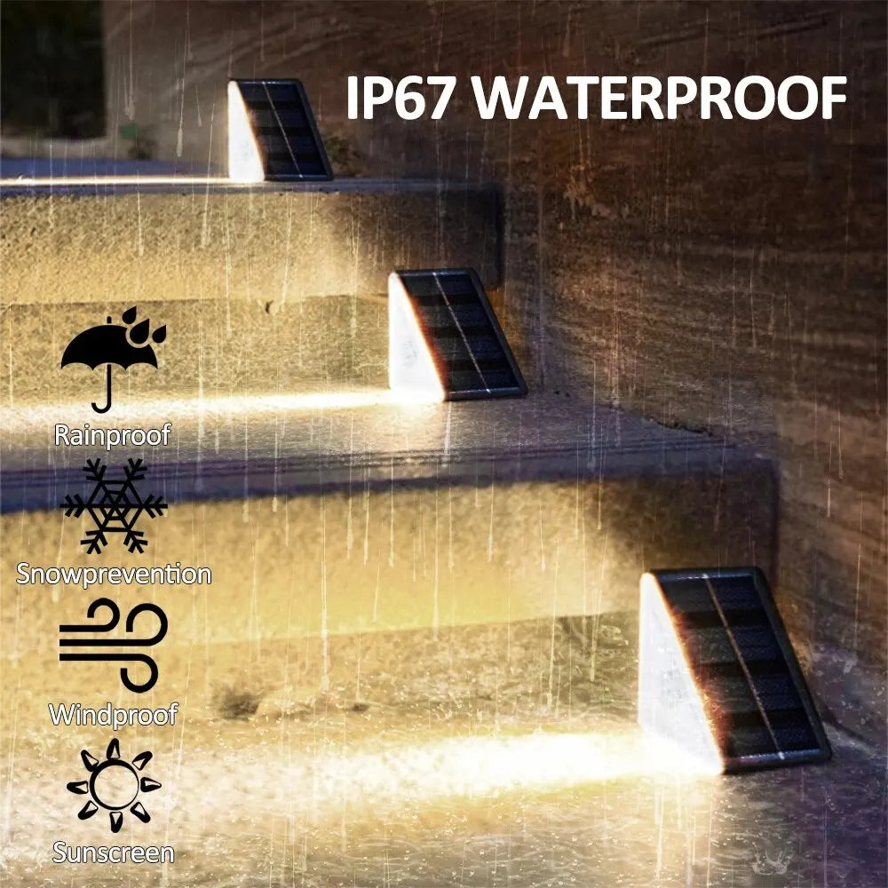 Moktan Sabai Outdoor Solar Step Lights Warm White RGB IP67 Waterproof Pathway Patio Yard
