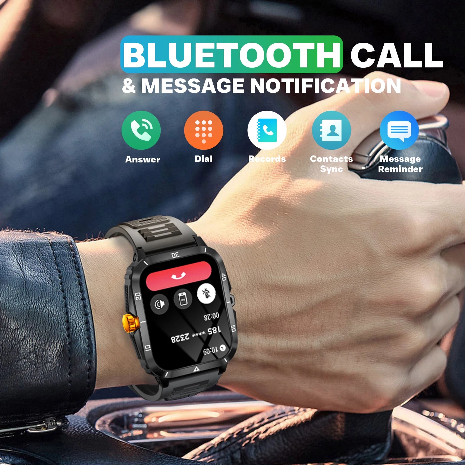 Moktan Sabai Men’s Smart Watch 3ATM Waterproof with Heart Rate, Blood Pressure & 100+ Sport Modes