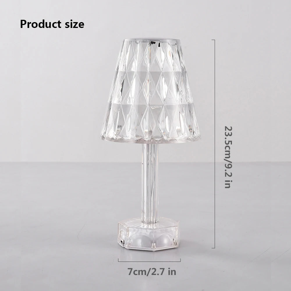 Moktan Sabai Diamond Crystal Projection Night Light USB Touch Control Bedside Desk Lamp Decor
