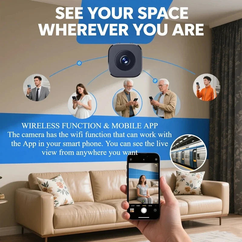 Xiaomi 8K Mini Wireless Security Camera WiFi Night Vision Motion Detection Audio