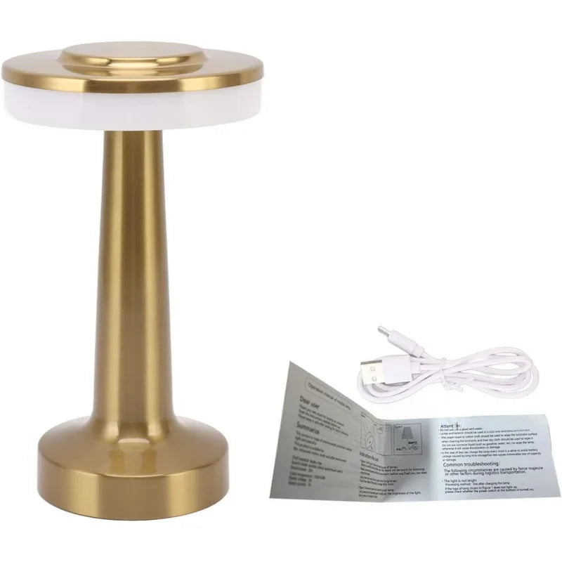 Moktan Sabai Metal Touch Table Lamp USB Rechargeable Portable Bedside Night Light for Bar