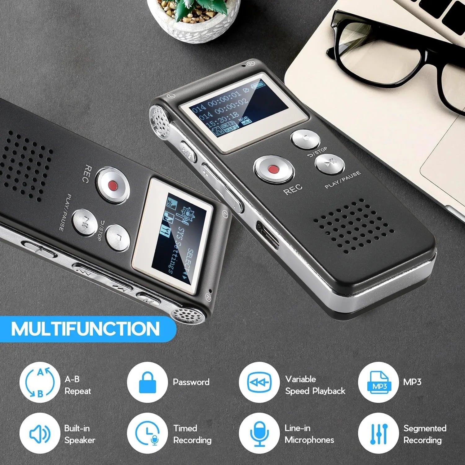 Moktan Sabai Voice Activated Digital Recorder Portable Lecture Audio Recorder N28