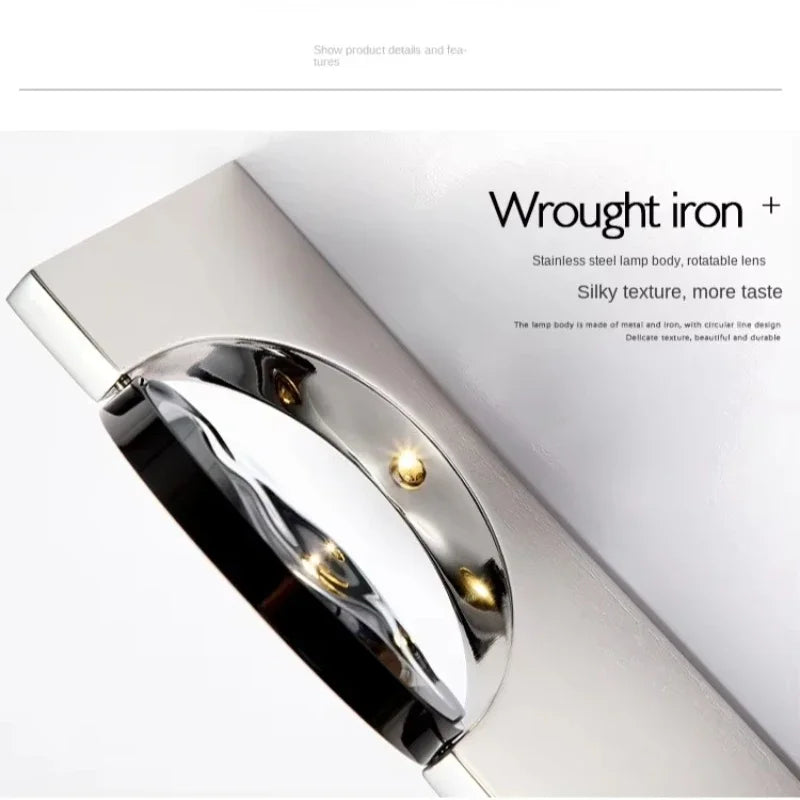Moktan Sabai Stainless Rotatable LED Wall Sconce Creative Shadow Light Bedroom Bedside Stairs