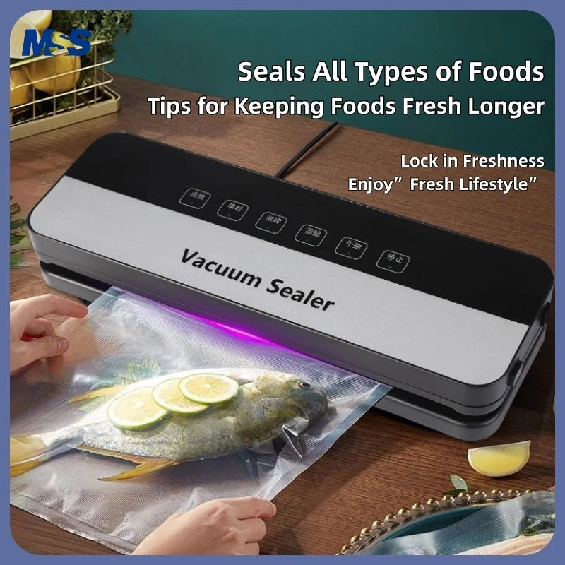 Moktan Sabai Vacuum Sealer Machine for Food Storage Dry Wet Auto Seal Cutter Touch Control 80KPa