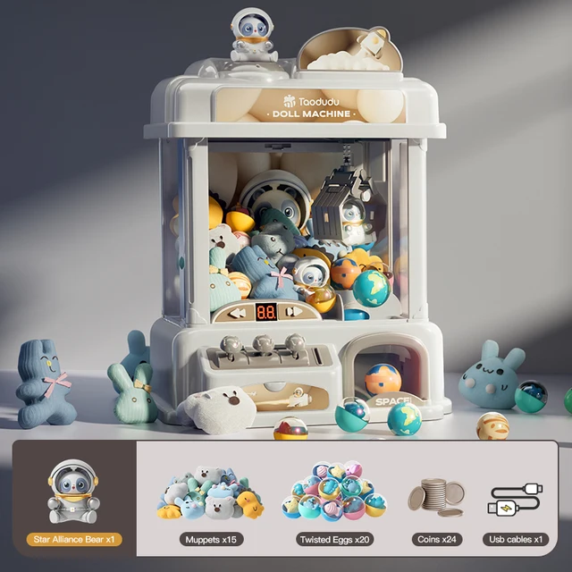 Moktan Sabai Toy Claw Machine for Kids with Plush Prizes Coin Operated Arcade Game