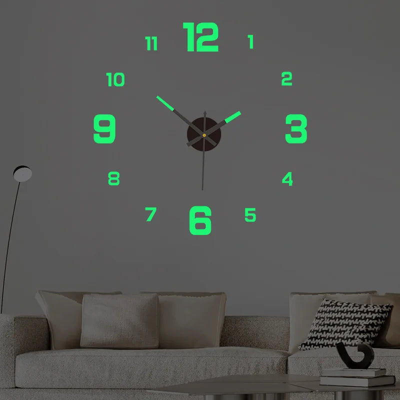 Moktan Sabai Luminous Digital Wall Clock Silent LED 3D DIY Modern Bedroom Living Room Decor