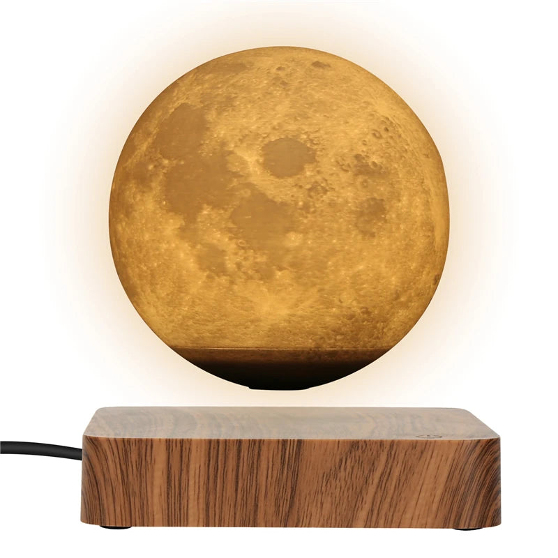 Moktan Sabai 3D Floating Moon Lamp Magnetic Levitating LED Night Light Rotating Desk Decor