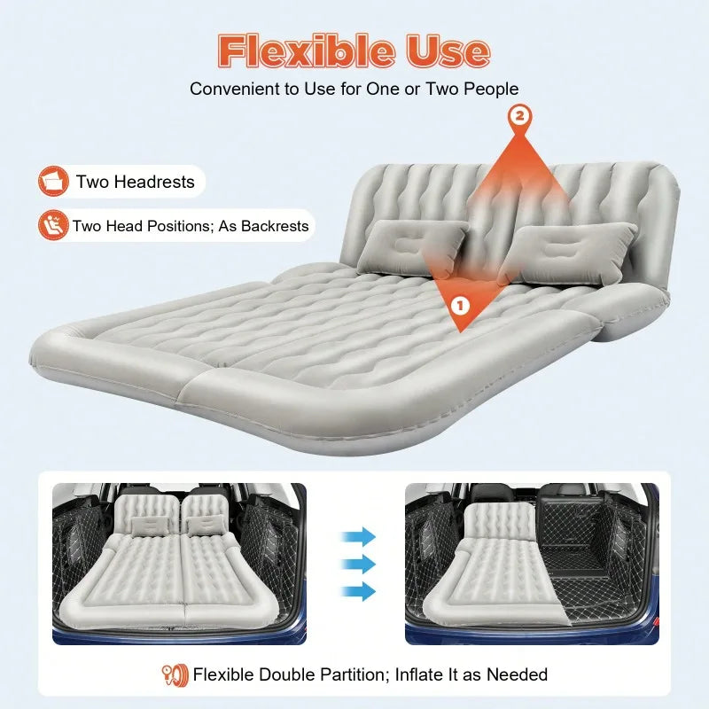 Moktan Sabai Portable Air Mattress with Pump Inflatable Car Bed SUV Back Seat Camping Travel