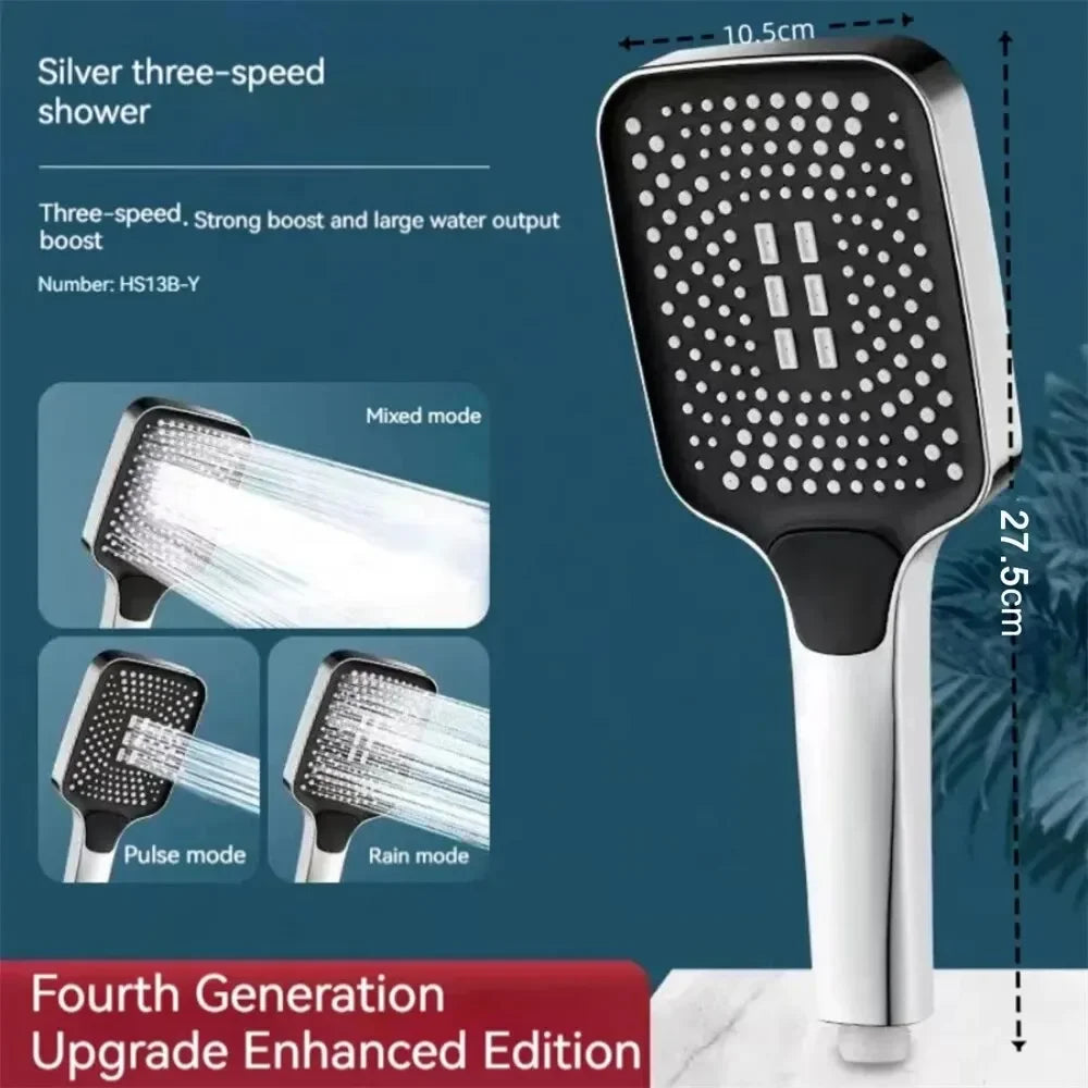 Moktan Sabai Adjustable Rainfall Shower Head 3 Mode High Pressure Water Saving Bathroom Mixer