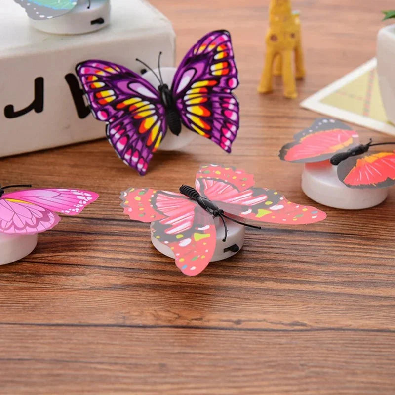 Moktan Sabai Colorful LED Butterfly Wall Night Light Stickable Glowing Decorative Home Lamp