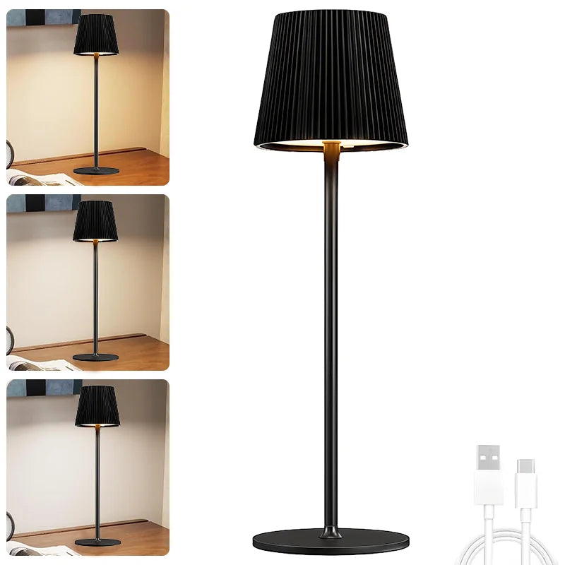 Wireless LED Table Lamp Rechargeable Touch Adjustable Night Light for Bedroom