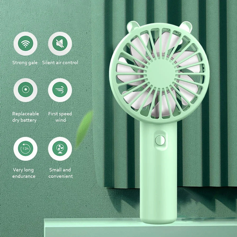 Moktan Sabai Portable Hand Fan | Mini Handheld Fan with 3-Speed Airflow Control | USB Rechargeable for On-the-Go Comfort