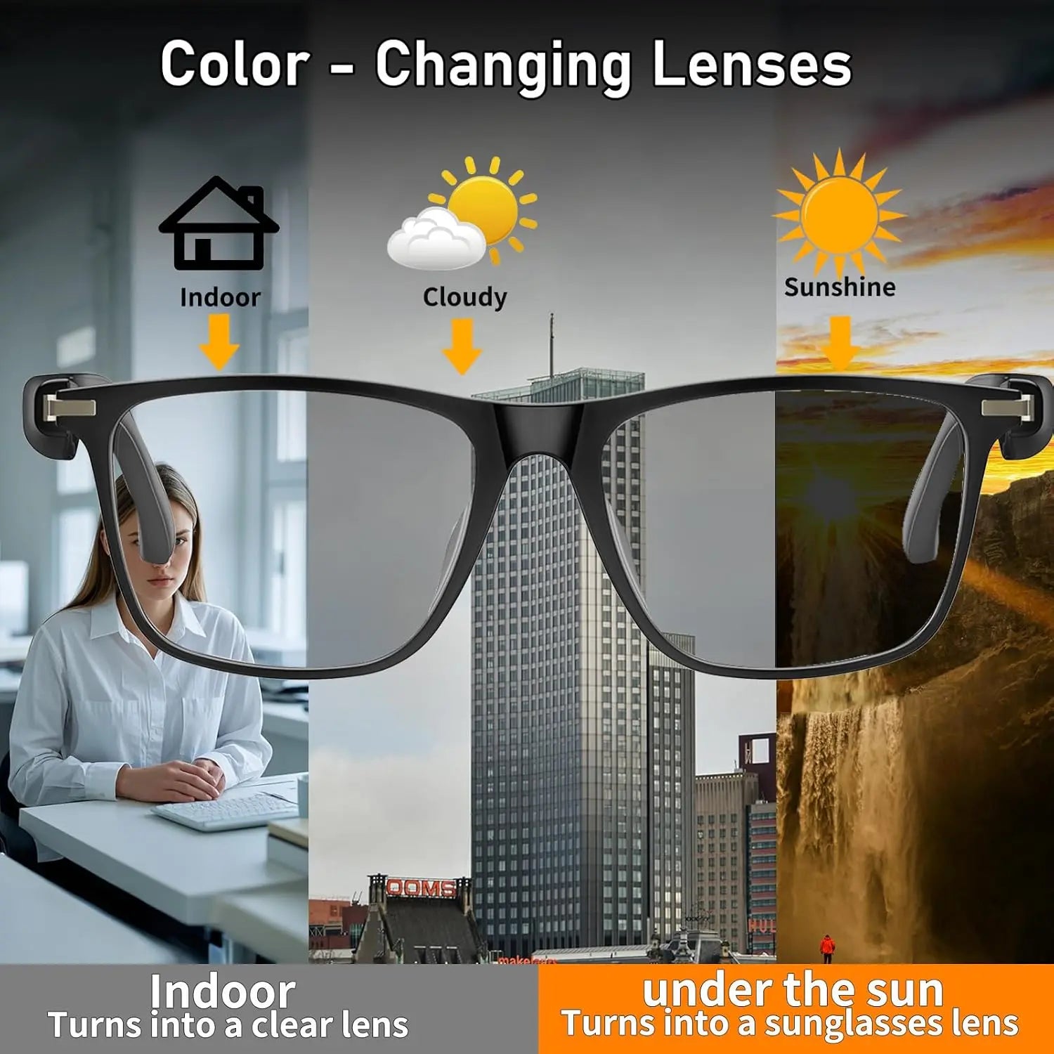 Moktan Sabai AI Translation Smart Glasses Photochromic Lenses Real Time 160+ Languages
