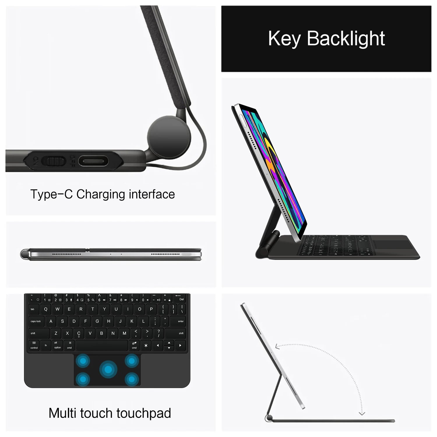 Moktan Sabai iPad A16 11 Inch Keyboard Case 10th/11th Gen Backlit Magic Smart Cover