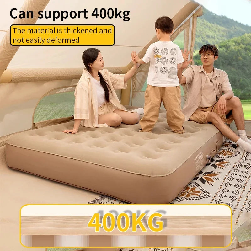 Moktan Sabai Air Mattress with Built-In Pump Self-Inflating Double Sleeping Pad for Camping Indoors