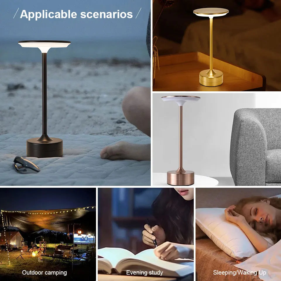 Moktan Sabai Touch Sensor LED Table Lamp USB Rechargeable Portable Night Light for Bedroom Bar