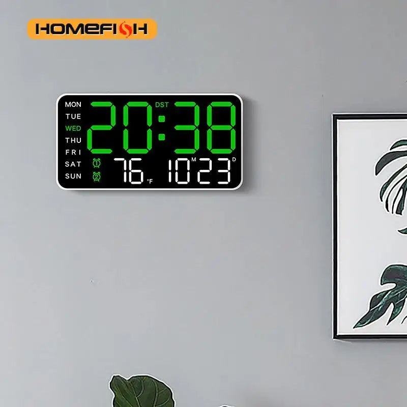 Moktan Sabai Giant Digital Wall Clock with Temperature Date Time Smart Home LED Display