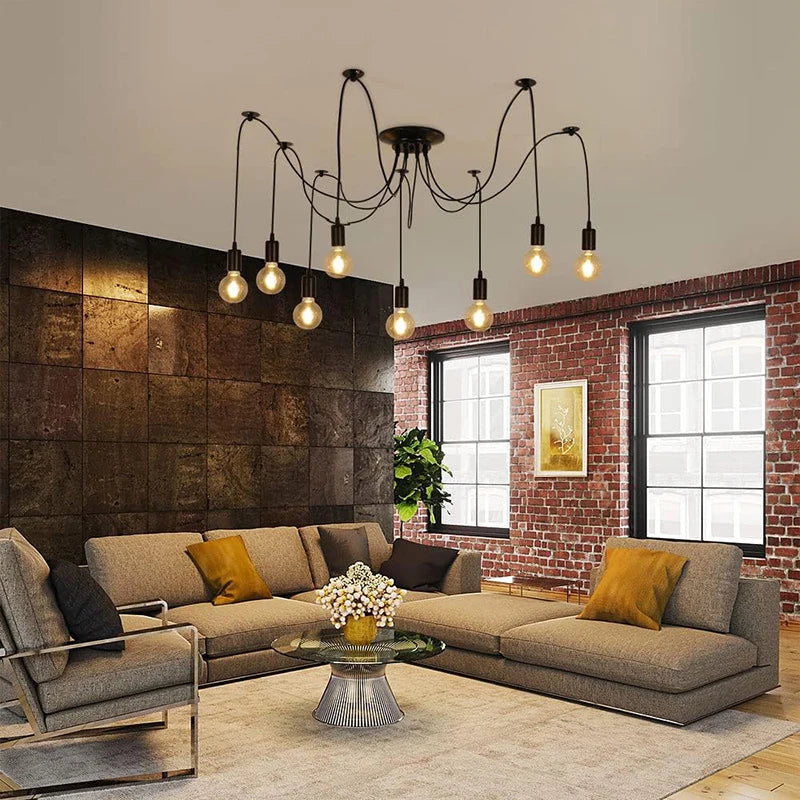 Moktan Sabai Spider Chandelier 8 Head E27 Pendant Light Vintage Industrial Ceiling Lamp