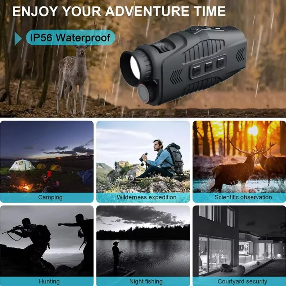 Moktan Sabai 1080P Night Vision Monocular with Infrared Zoom HD Hunting Telescope for Day/Night Use